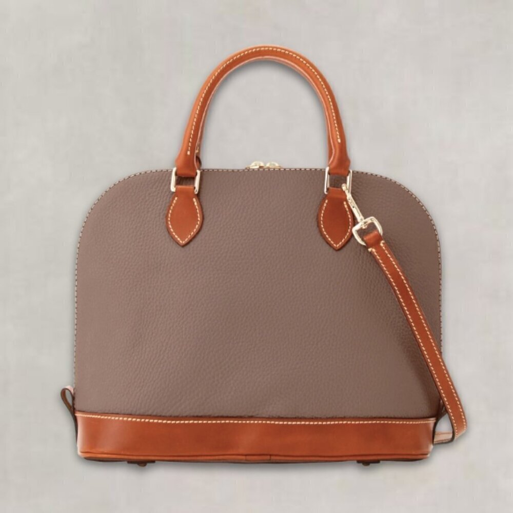 Dooney & Bourke Satchel Bag Zip Zip Dome Crossbody Pebble Grain Leather Oyster - Picture 15 of 15